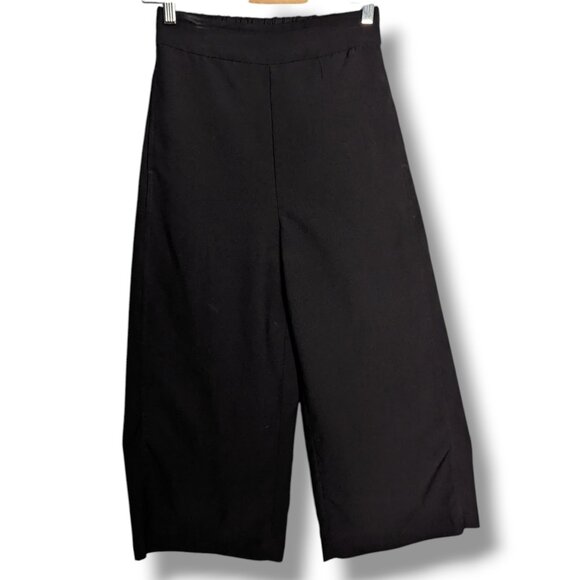Madewell Womens Pull On Elastic Waistband Wide Leg Pants Crop Black Size XS - Picture 1 of 4